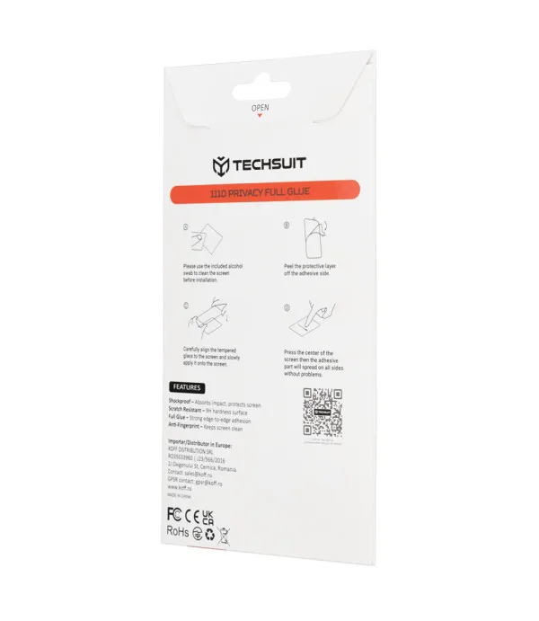 Techsuit 111D Privacy Full Glue zaštitno staklo za Google Pixel 10a