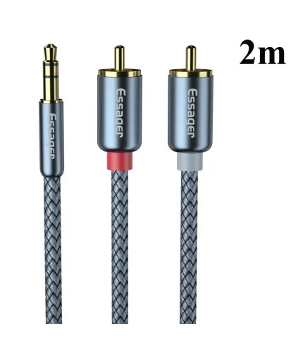 ESSAGER 3.5mm na 2 RCA audio kabel 2m