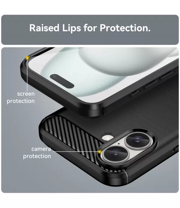 Carbon brush silikonska zaštitna maskica za iPhone 16
