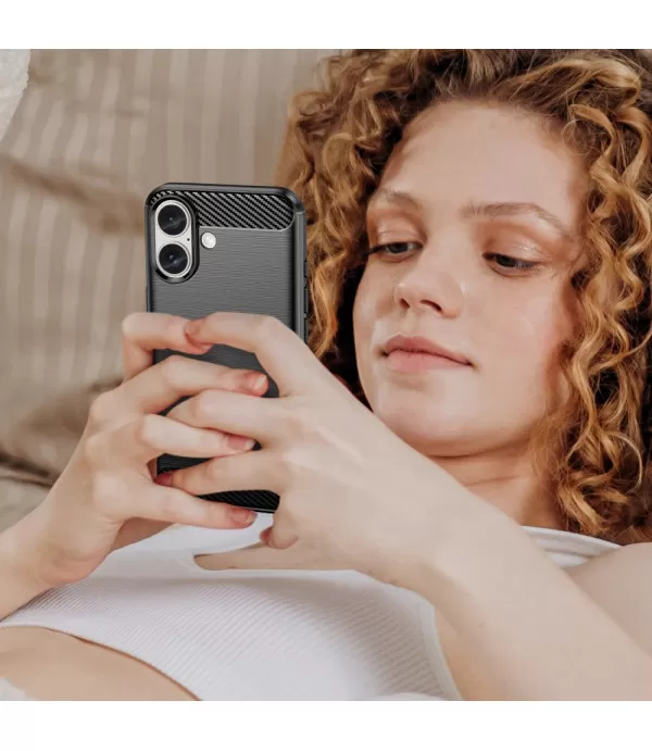 Carbon brush silikonska zaštitna maskica za iPhone 16
