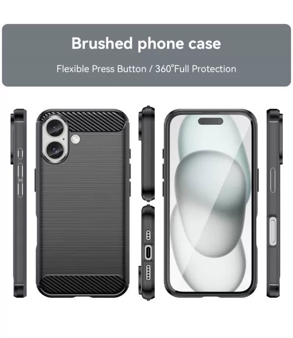 Carbon brush silikonska zaštitna maskica za iPhone 16