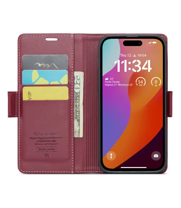 CASEME 023 kožna novčanik torbica za iPhone 16 Pro
