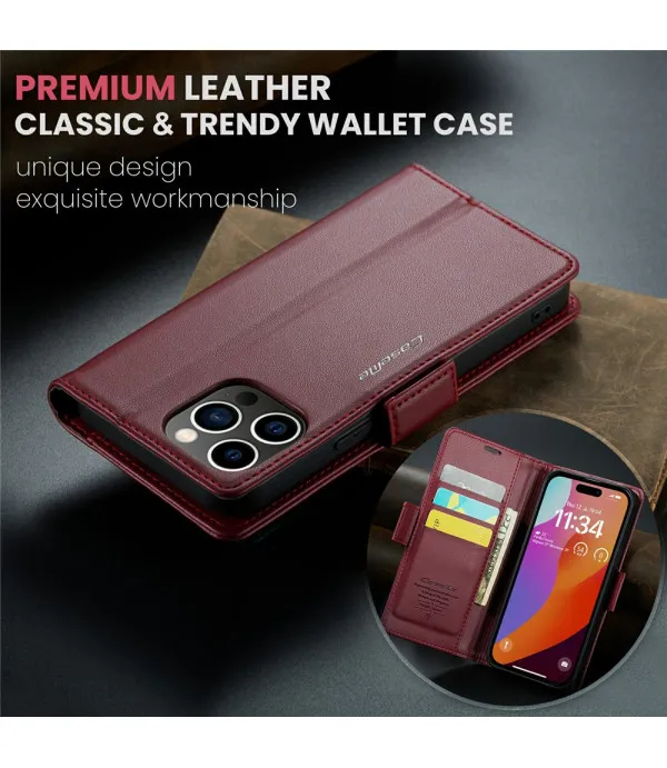 CASEME 023 kožna novčanik torbica za iPhone 16 Pro