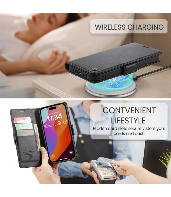 CASEME 023 kožna novčanik torbica za iPhone 16 Pro