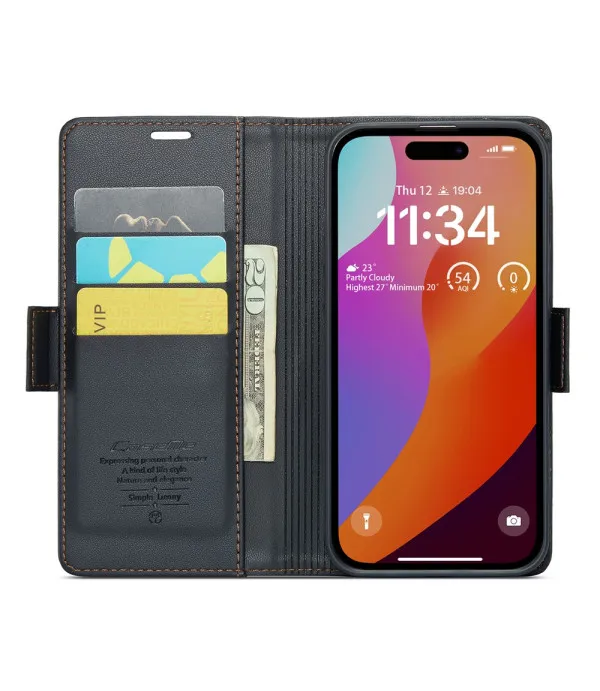 CASEME 023 kožna novčanik torbica za iPhone 16 Pro
