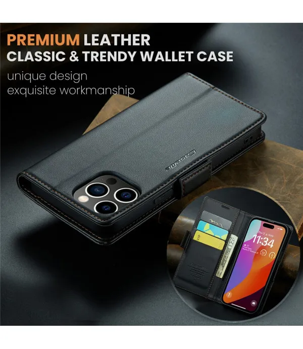 CASEME 023 kožna novčanik torbica za iPhone 16 Pro