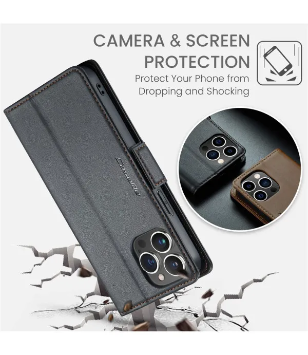 CASEME 023 kožna novčanik torbica za iPhone 16 Pro