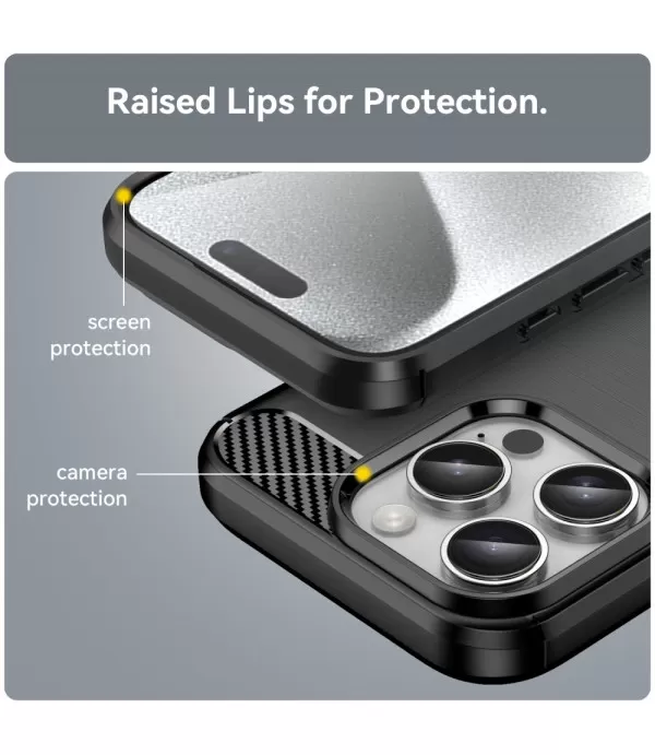 Carbon Brush silikonska zaštitna maskica za iPhone 16 Pro Max – elegantna i pouzdana zaštita