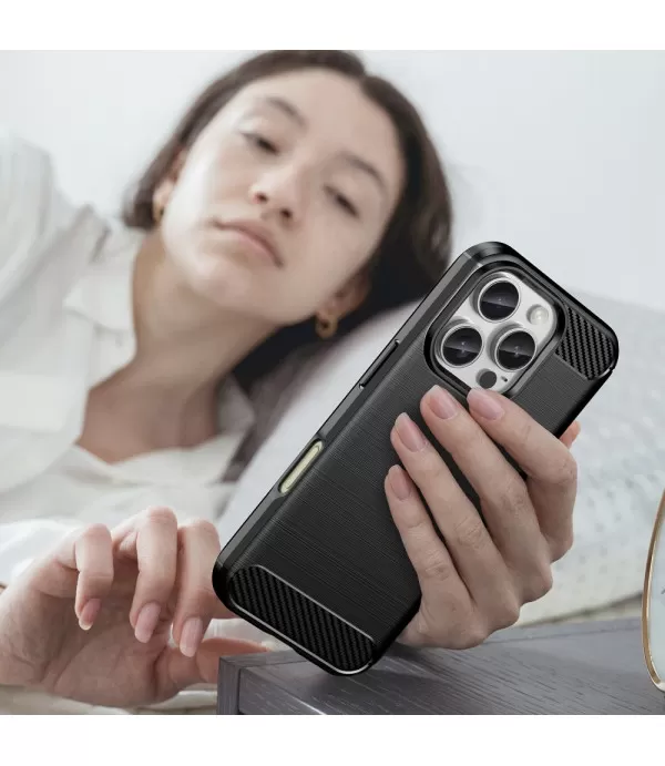 Carbon Brush silikonska zaštitna maskica za iPhone 16 Pro Max – elegantna i pouzdana zaštita