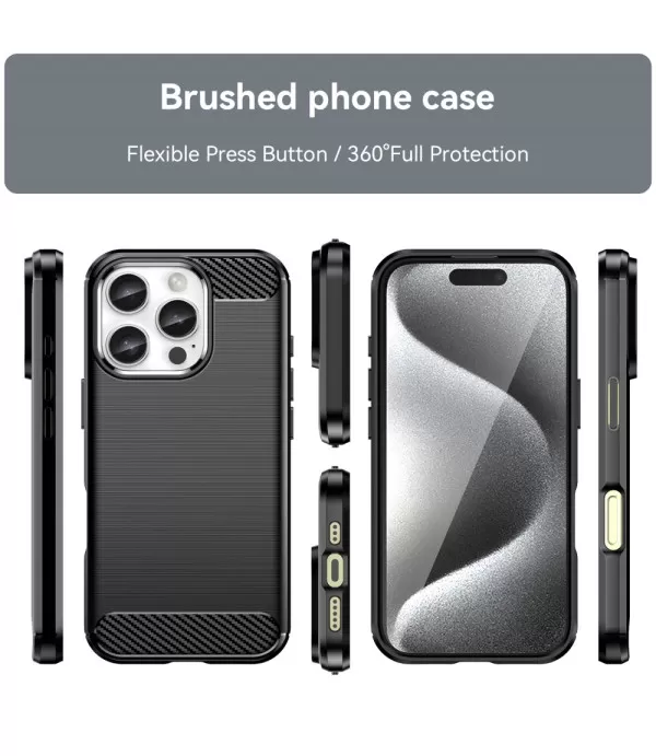 Carbon Brush silikonska zaštitna maskica za iPhone 16 Pro Max – elegantna i pouzdana zaštita
