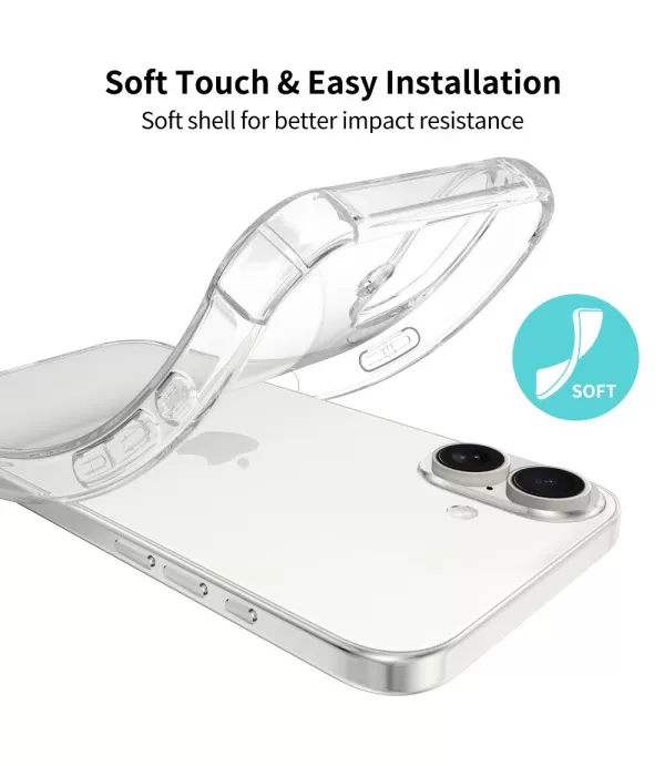 Prozirna silikonska zaštitna maskica za iPhone 16