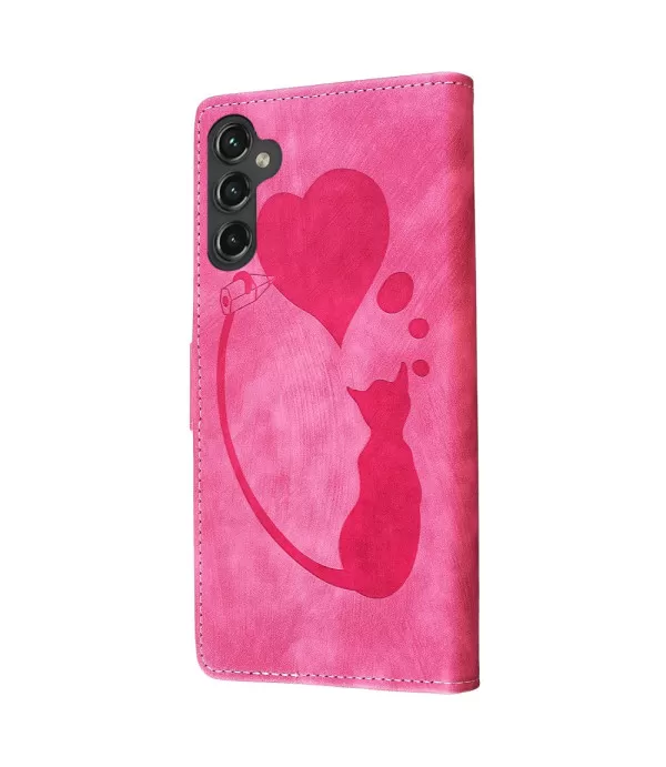 Preklopna Torbica Maca Crta Srce za Samsung Galaxy S24 FE