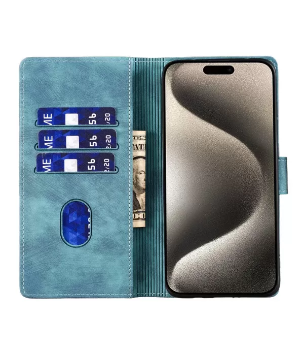 Preklopna torbica Maca crta srce za iPhone 16 Pro Max