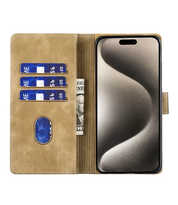Preklopna torbica Maca crta srce za iPhone 16 Pro Max