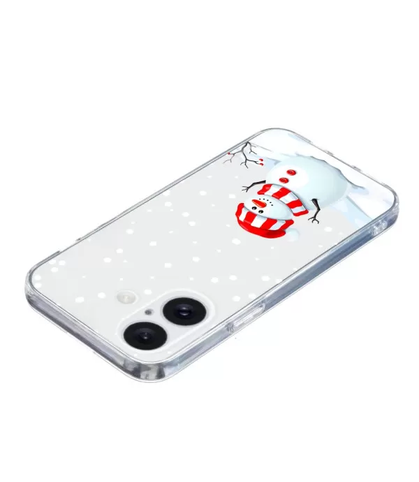 Silikonska prozirna maskica sa uzorkom Božićnog snjegovića za iPhone 16