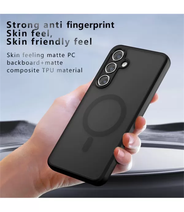 Silikonska prozirna crna Magsafe maskica za Samsung Galaxy S24 FE 5G