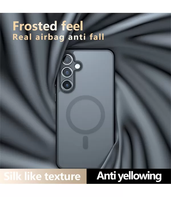 Silikonska prozirna crna Magsafe maskica za Samsung Galaxy S24 FE 5G