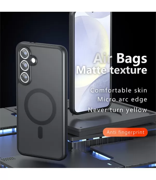 Silikonska prozirna crna Magsafe maskica za Samsung Galaxy S24 FE 5G
