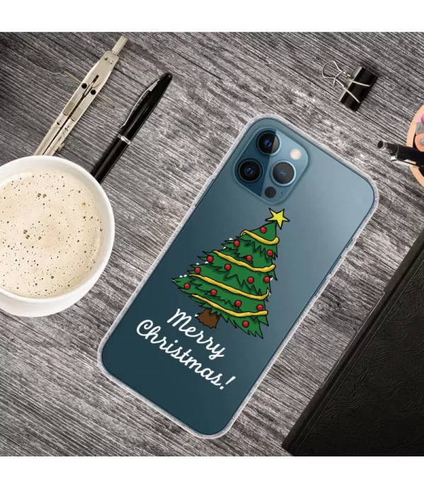 Silikonska prozirna maskica sa uzorkom Božićnog snjegovića za iPhone 14 Pro Max