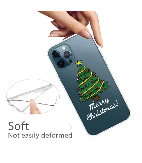 Silikonska prozirna maskica sa uzorkom Božićnog snjegovića za iPhone 14 Pro Max