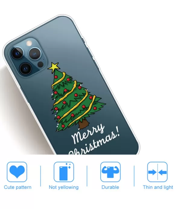 Silikonska prozirna maskica sa uzorkom Božićnog snjegovića za iPhone 14 Pro Max