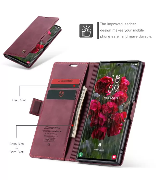 CASEME novčanik kožna torbica futrola za Samsung Galaxy S25 Ultra 5G