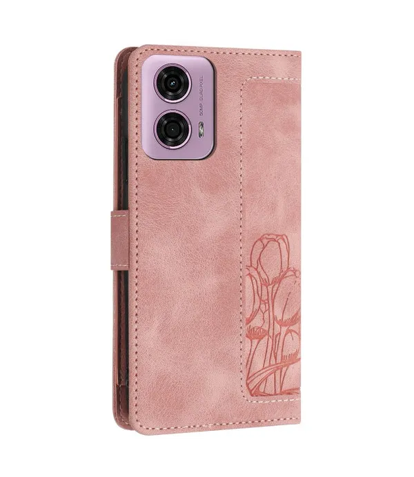 Tulipan preklopna torbica s novčanikom za Motorola Moto G34 5G