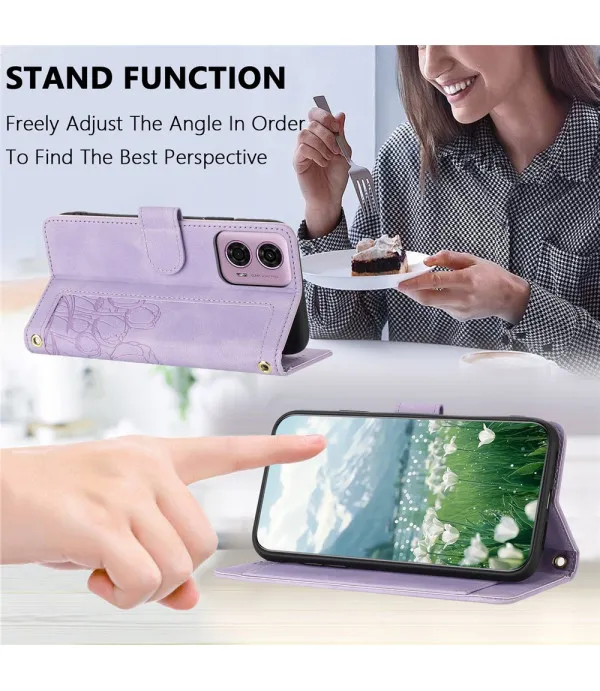 Tulipan preklopna torbica s novčanikom za Motorola Moto G34 5G