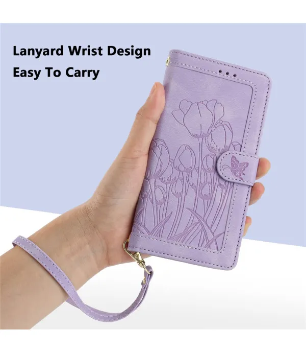 Tulipan preklopna torbica s novčanikom za Motorola Moto G34 5G