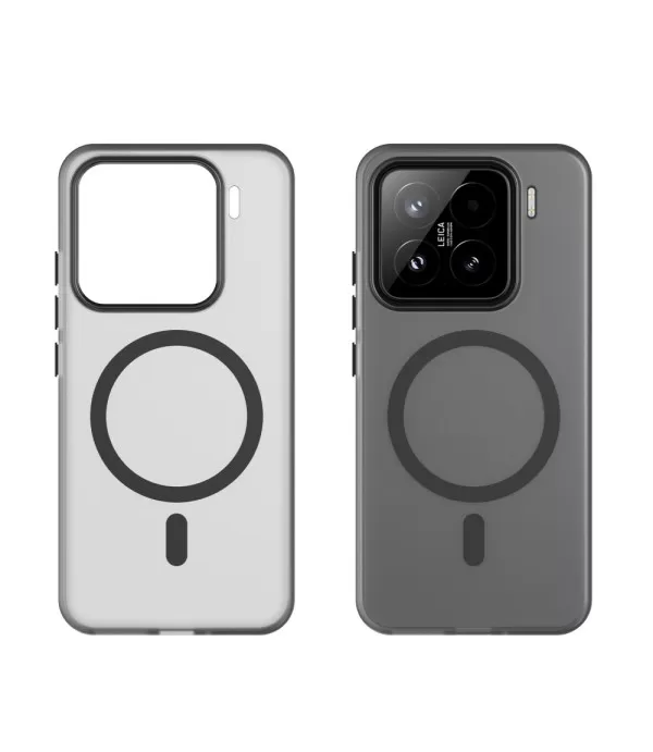 Prozirno crna MagSafe silikonska maskica za Xiaomi 15 5G