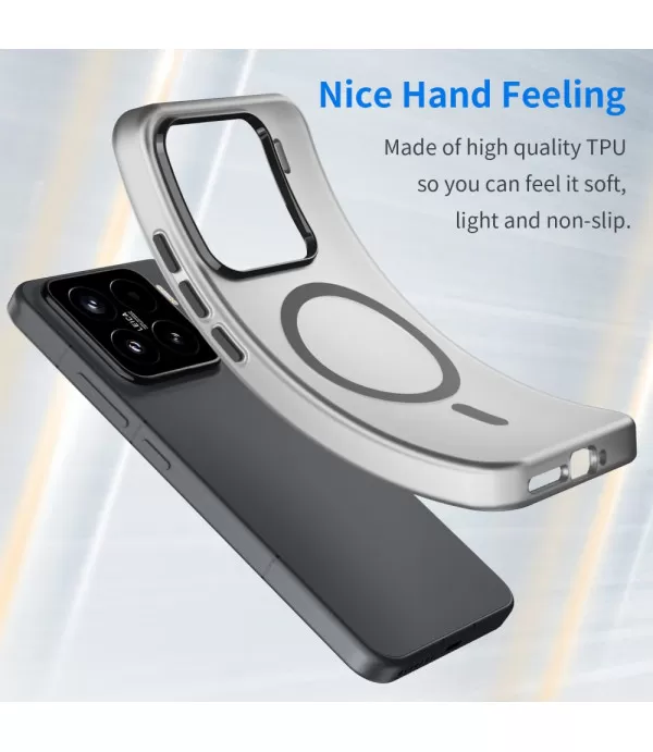 Prozirno crna MagSafe silikonska maskica za Xiaomi 15 5G