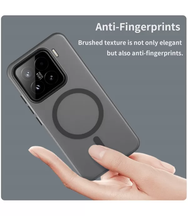 Prozirno crna MagSafe silikonska maskica za Xiaomi 15 5G