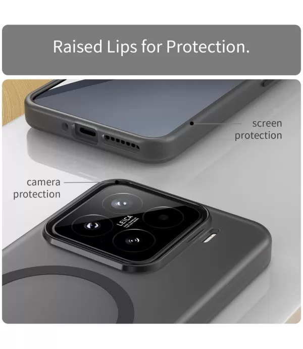 Prozirno crna MagSafe silikonska maskica za Xiaomi 15 5G