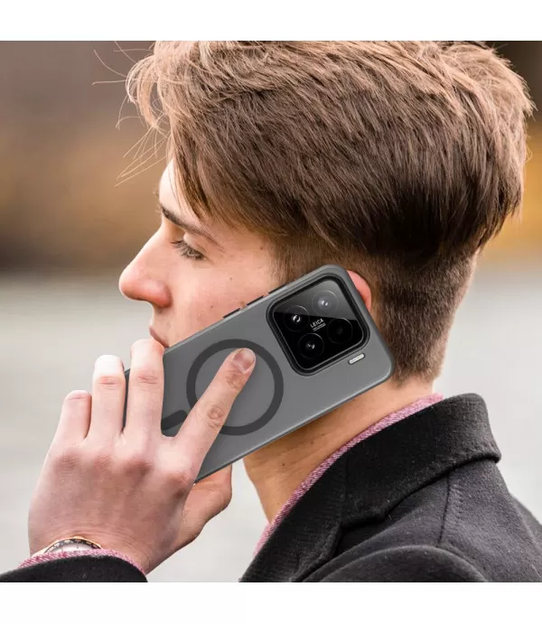 Prozirno crna MagSafe silikonska maskica za Xiaomi 15 5G