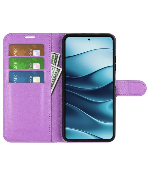 Litchi kožna torbica novčanik za Xiaomi Redmi Note 14 4G