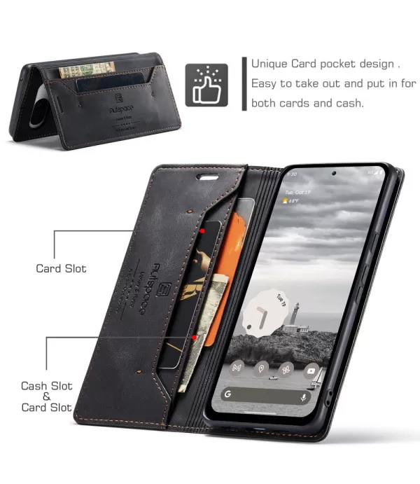 AUTSPACE Premium preklopna torbica za Google Pixel 8a RFID tehnologijom