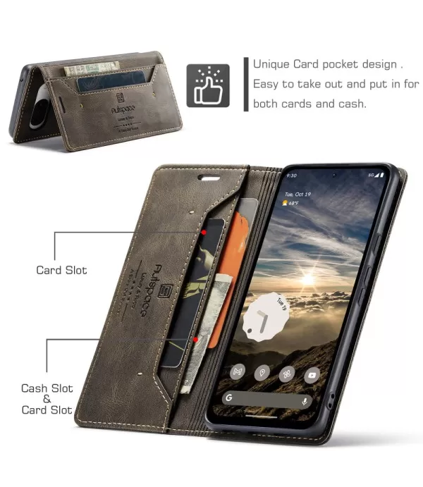 AUTSPACE Premium preklopna torbica za Google Pixel 8a RFID tehnologijom