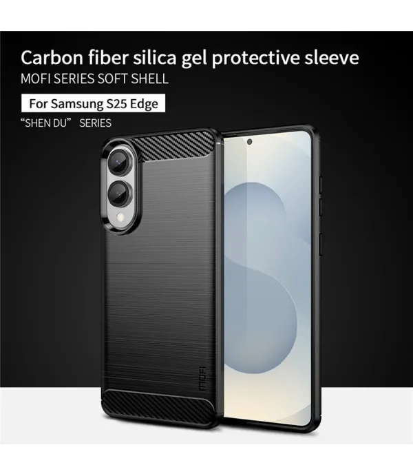 Carbon Brush TPU silikonska maska za Samsung Galaxy S25 Edge 5G