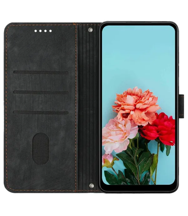 Preklopna torbica s linijskim uzorkom za Xiaomi Redmi Note 14 4G