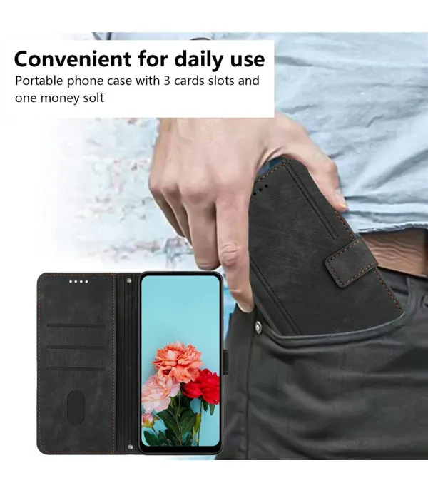 Preklopna torbica s linijskim uzorkom za Xiaomi Redmi Note 14 4G