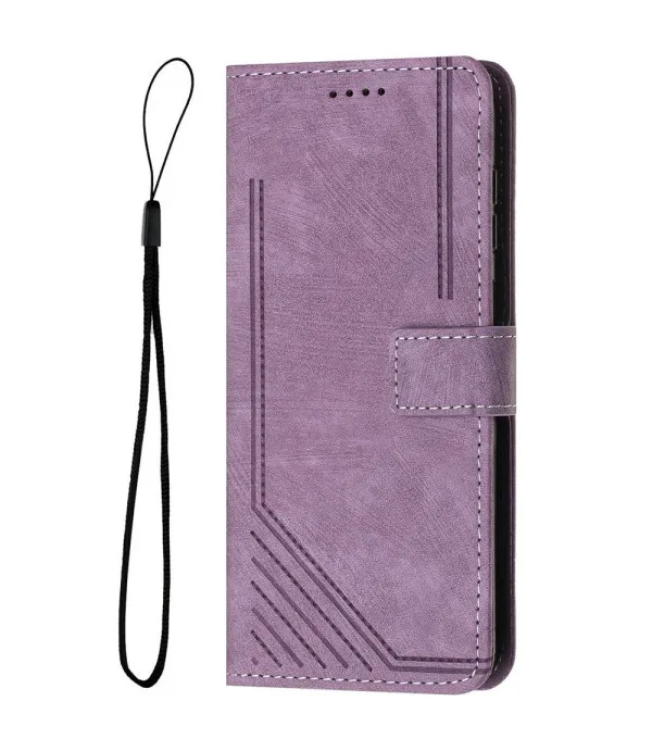 Preklopna torbica s linijskim uzorkom za Xiaomi Redmi Note 14 4G