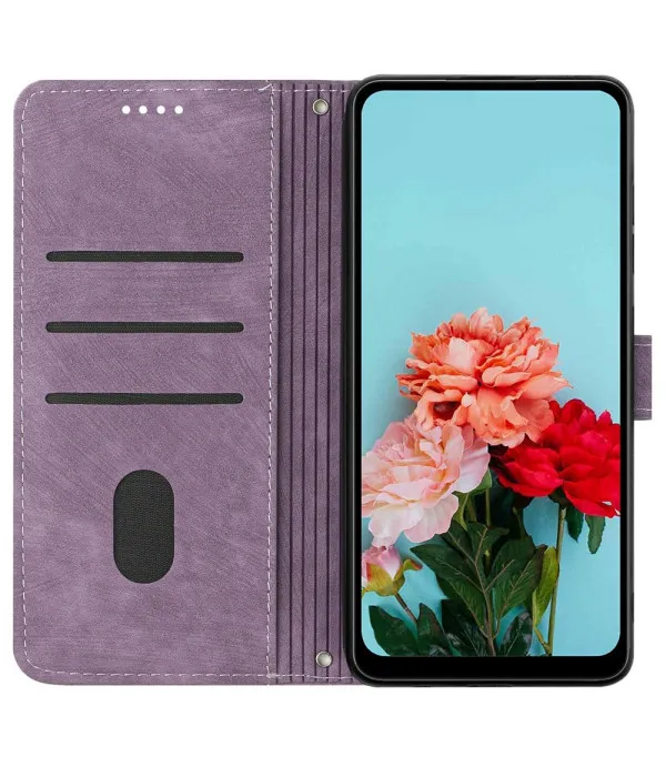 Preklopna torbica s linijskim uzorkom za Xiaomi Redmi Note 14 4G