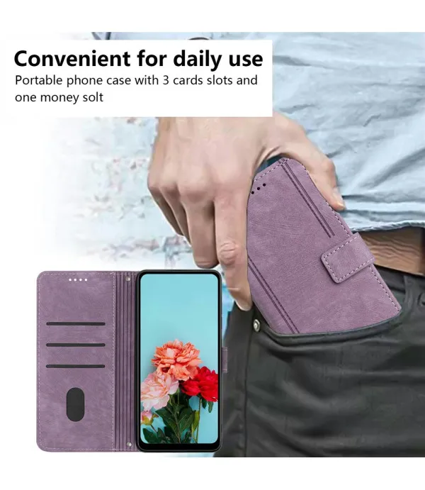 Preklopna torbica s linijskim uzorkom za Xiaomi Redmi Note 14 4G
