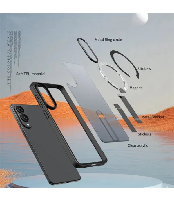 MagSafe Kickstand TPU + Acrylic maska za Samsung Galaxy S25 Edge