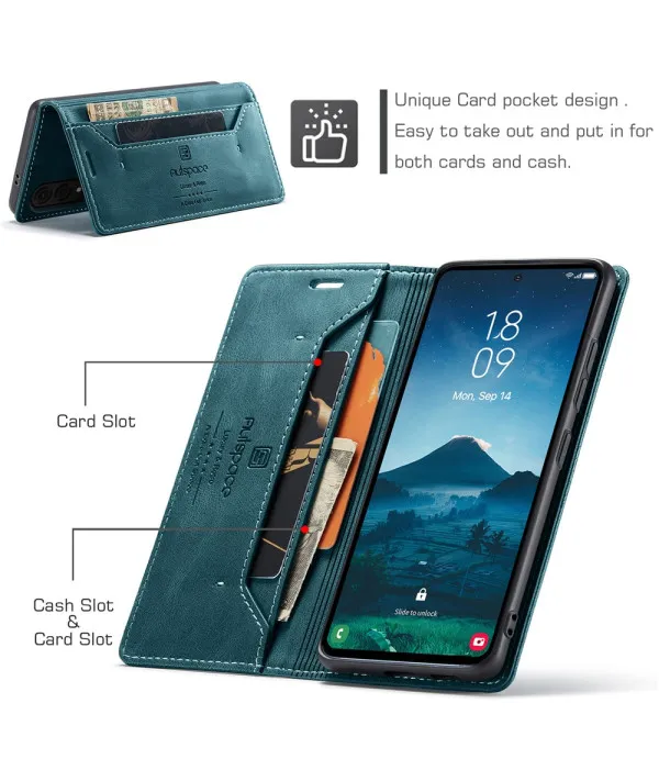 AUTSPACE Premium preklopna torbica s RFID zaštitom za Samsung S25 Edge 5G