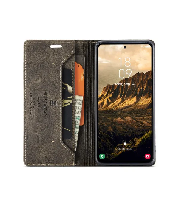 AUTSPACE Premium preklopna torbica s RFID zaštitom za Samsung S25 Edge 5G