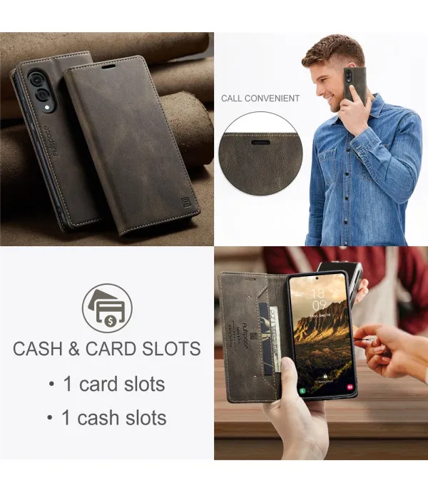 AUTSPACE Premium preklopna torbica s RFID zaštitom za Samsung S25 Edge 5G
