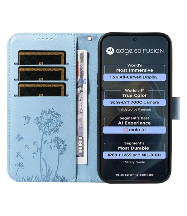 Novčanik preklopna torbica s maslačak uzorkom za Motorola Edge 60 / Edge 60 Pro / Edge 60 Fusion