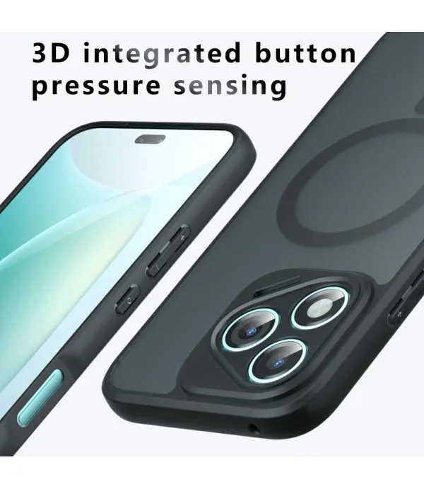 Matt prozirna crna MagSafe TPU maska za Honor 400 Lite