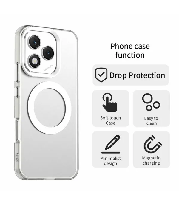 Matt prozirna crna MagSafe TPU maska za Honor 400 Lite